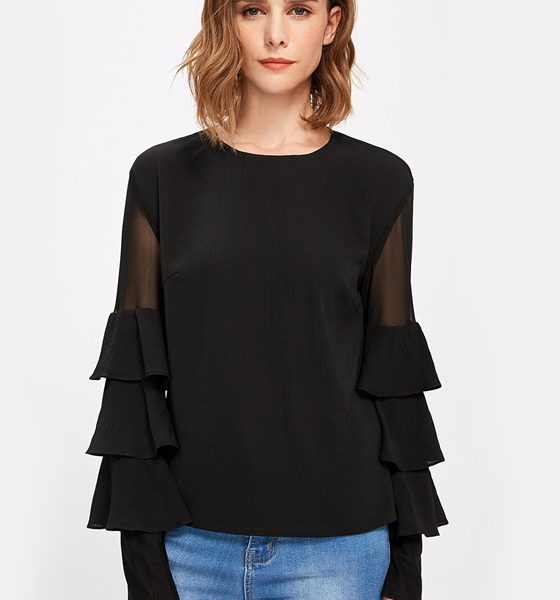 Ma Blouse noir à volants