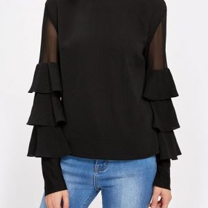 Ma Blouse noir à volants